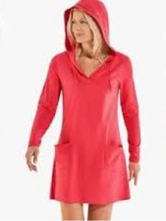 J. Crew Other - J. Crew Bright Red Hooded Tunic